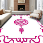 Ornate Pink Medallion Feather Rug