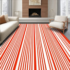 Bold Red Line Stripe Rug