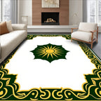 Emerald Sunburst Ornate Border Rug