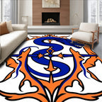 Blue Dragon Orange Flame Emblem Rug