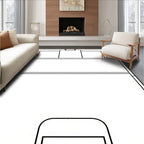 Modern Black White Abstract Rectangular Shapes Rug