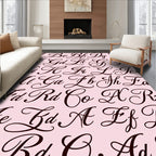 Elegant Script Alphabet Repeat Rug