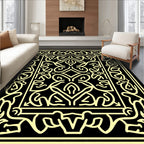Cream Outline Baroque Floral Rug