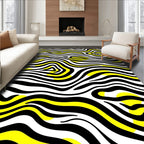 Bold Yellow Black Abstract Zebra Rug