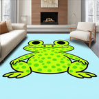 Whimsical Green Frog Spot Comical Character Rug