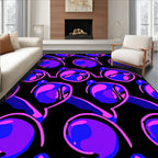 Vibrant Pink Blue Swirl Graphic Rug