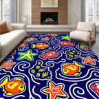 Ocean Friends Fish Starfish Whimsical Rug