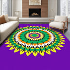 Radiant Purple Green Yellow Mandala Radiance Rug