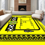 Yellow Black Checkerboard Race Day Rug
