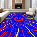 Radiant Sunburst Red Yellow Blue Rug