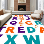 Playful Alphabet Musical Notes Rug