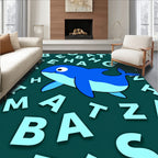 Blue Happy Dolphin Alphabet Shower Rug