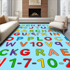 Alphabet Background Rainbow Letters Rug