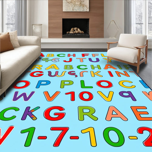 Alphabet Background Rainbow Letters Rug