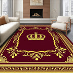 Royal Crimson Gold Crown Medallion Rug