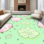 Cute Pink Fox Floral Dream Rug