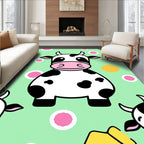 Kawaii Cow Farm Fun Circles Rug