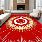 Radiant Sunburst Yellow White Red Rug