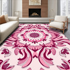 Pink Blossom Mandala Kaleidoscope Rug
