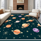 Retro Saturn And Stars Rug