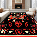 Red Horse Tribal Mandala Rug