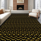 Ornate Gold Geometric Chain Link Rug
