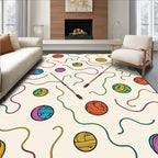 Handcrafted Colorful Yarn Knitting Needles Rug