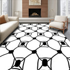 Chic Black White Interlocking Squares Rug