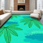 Teal Green Palm Frond Lakeside Rug