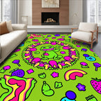 Vibrant Frog Rainbow Strawberry Fiesta Rug