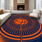 Electric Orange Sunburst Globe Rug
