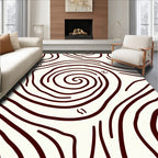 Crimson Swirl Organic Wave Rug
