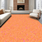 Orange Pink Swirl Organic Cells Rug