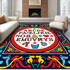 Colorful Alphabet Folklore Border Rug