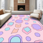 Pastel Pink Kawaii Cat Blob Rug