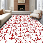 Red Anchor Marine Collage Rug