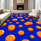 Vibrant Orange Bubble Spot Rug