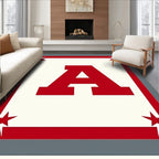 Bold Red Letter A Starry Border Rug