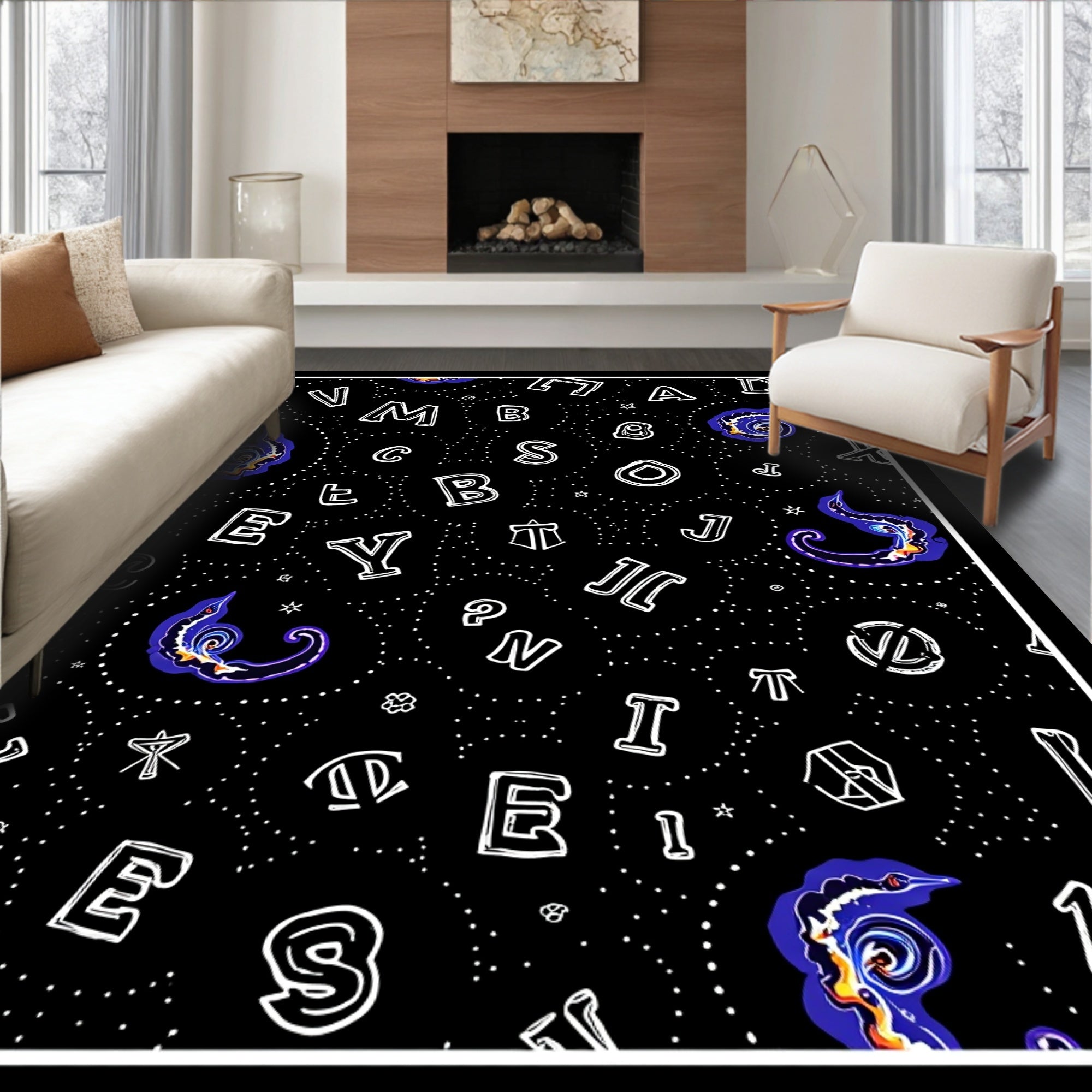 Cosmic Alphabet Whirlpool Swirl Rug
