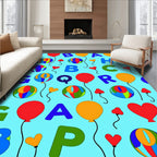 Colorful Balloon Alphabet Party Rug