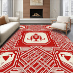 Crimson Trophy Starburst Geometric Rug