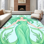 Mint Green Nature Spirit Swirls Rug