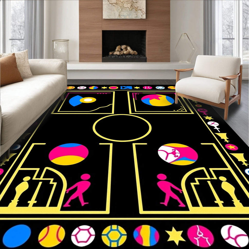 Bold Geometric Circles Figures Abstract Rug