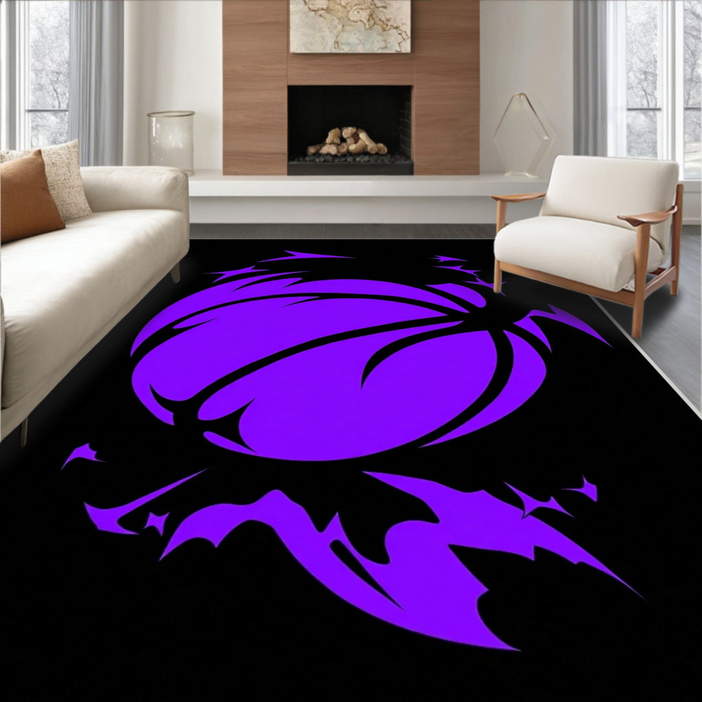 Electric Purple Burst Basketball Rug