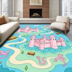Pink Castle Adventure Map Rug