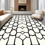 Cream and Black Chain Link Rug