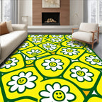 Happy Yellow Daisy Mosaic Rug