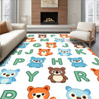Cute Alphabet Animals Children's Rug