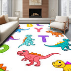 Playful Colorful Alphabet Dinosaur Pals Rug