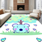 Whimsical Blue Koala Heart Tree Rug